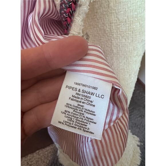 VERONICA BEARD DICKEY JACKET CUTAWAY PINK TRIM; SIZE 12 - Picture 7 of 7